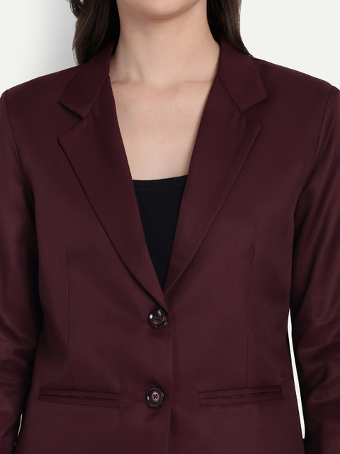 Rocksy Notched Lapel Long Sleeve Single Breasted Blazer - Image 2