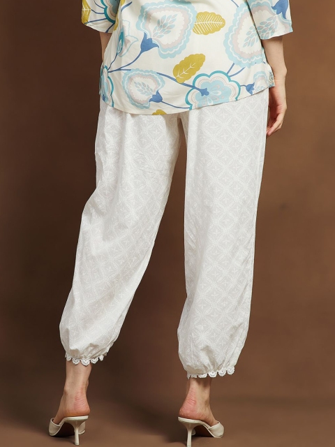 Melange by Lifestyle Women Textured Loose Fit Mid-Rise Casual Regular Trousers - Image 3