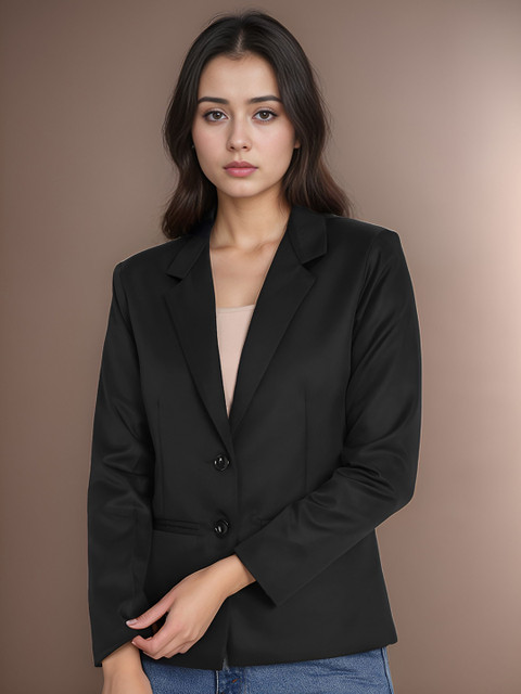 BAESD Notched Lapel Long Sleeve Single Breasted Blazer