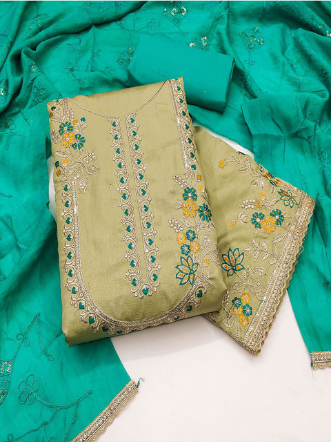 Lilots Art Silk Unstitched Dress Material