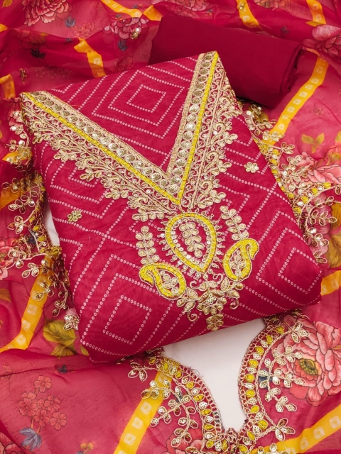 Mitera Embroidered Unstitched Dress Material
