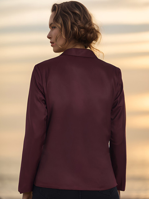 Rocksy Notched Lapel Long Sleeve Single Breasted Blazer - Image 4