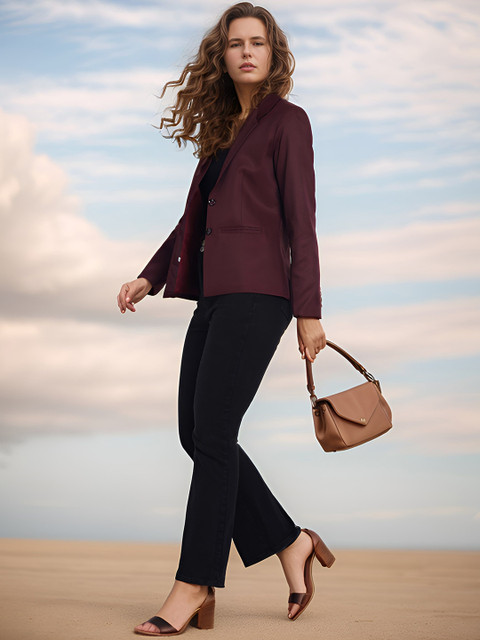 Rocksy Notched Lapel Long Sleeve Single Breasted Blazer - Image 5