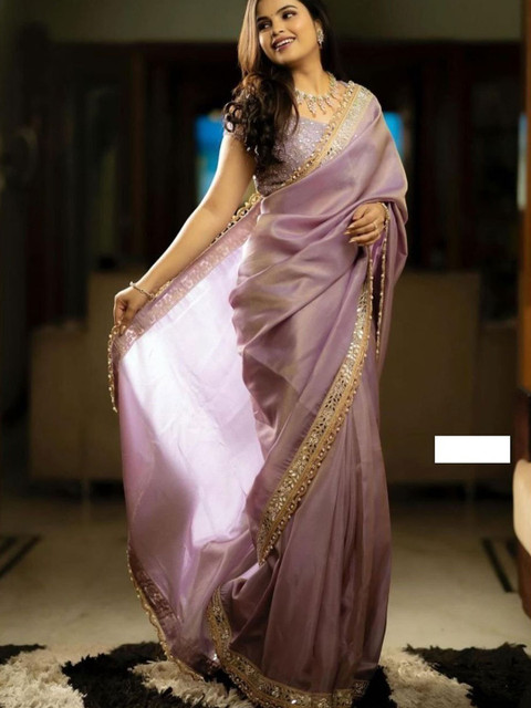 Being Naari Mirror Work Border Tissue Saree - Image 2