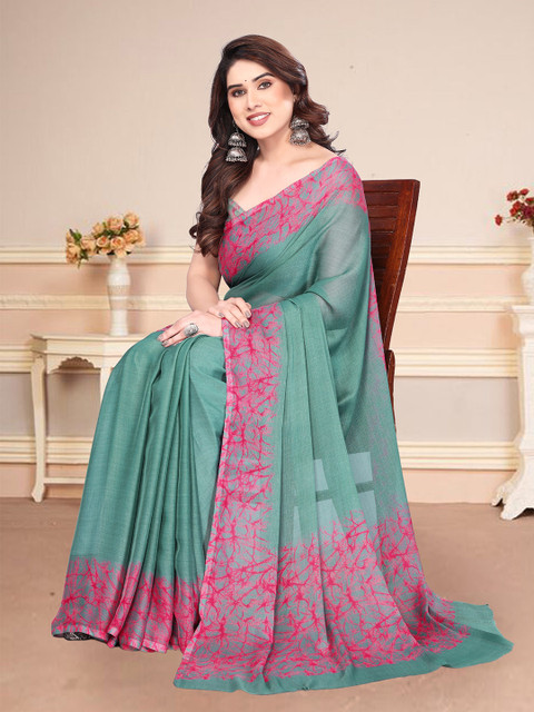 MAGNEITTA Pure Chiffon Saree - Image 5