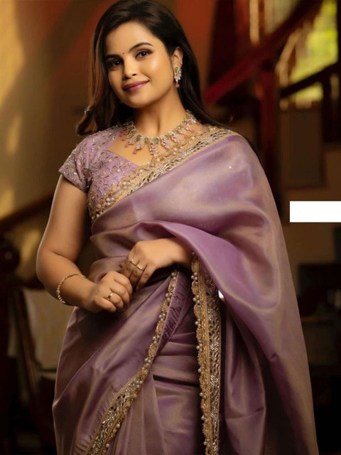 Being Naari Mirror Work Border Tissue Saree - Image 4