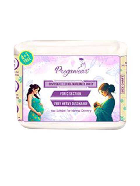 Pregawear Pack Of 4+1 Disposable Lochia C Section Leak Proof Post Delivery Briefs