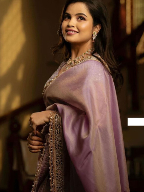 Being Naari Mirror Work Border Tissue Saree - Image 7