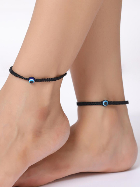 Samsiddhi Silver-Plated Evil Eye Anklet