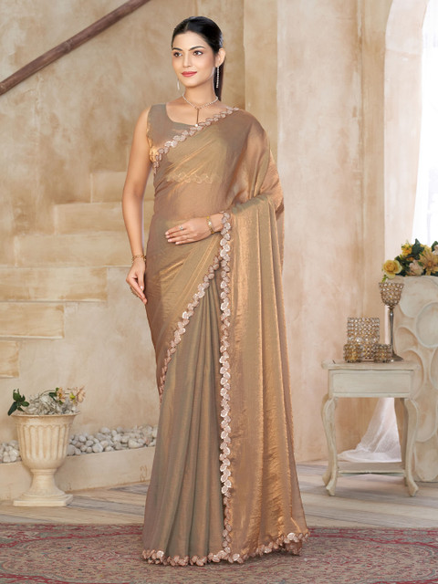 kasee Sequinned Embellished Lace Border Saree