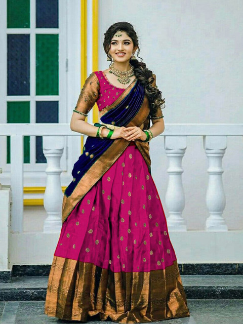 R K INFINITIVE Semi-Stitched Lehenga & Unstitched Blouse With Dupatta