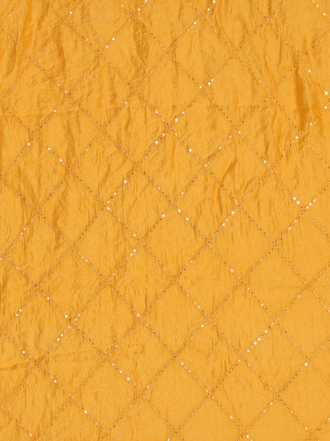 EBADAT Embroidered Yellow Cotton Dupatta - Image 5