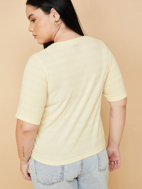 max Women Plus Size Solid Round Neck Pure Cotton T-shirt - Image 4