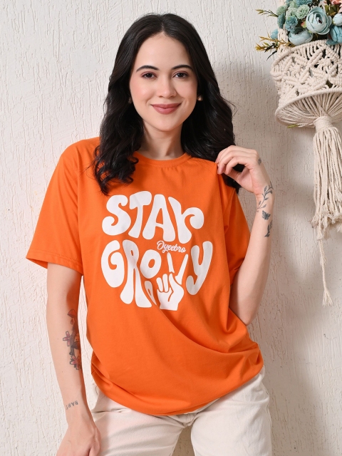 CORSICA Typography Printed Drop-Shoulder Sleeves Cotton T-shirt