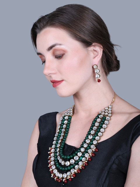 Anouk Kundan Beaded Statement Necklace - Image 3