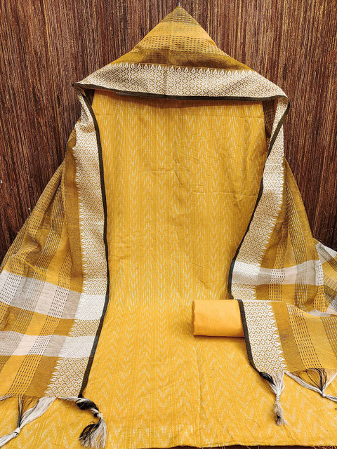 HERE&NOW Jacquard Geometric Woven Design Cotton Unstitched Dress Material - Image 3