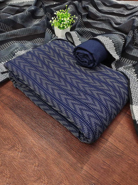 HERE&NOW Geometric Woven Design Cotton Jacquard Unstitched Dress Material