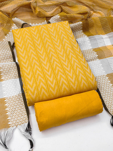 HERE&NOW Jacquard Geometric Woven Design Cotton Unstitched Dress Material - Image 2