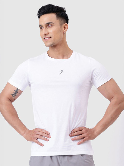 FUAARK Men Anti Odour Solid Round Neck Cotton Slim Fit T-shirt