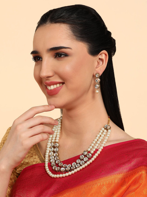 Anouk Kundan Beaded Statement Necklace - Image 3