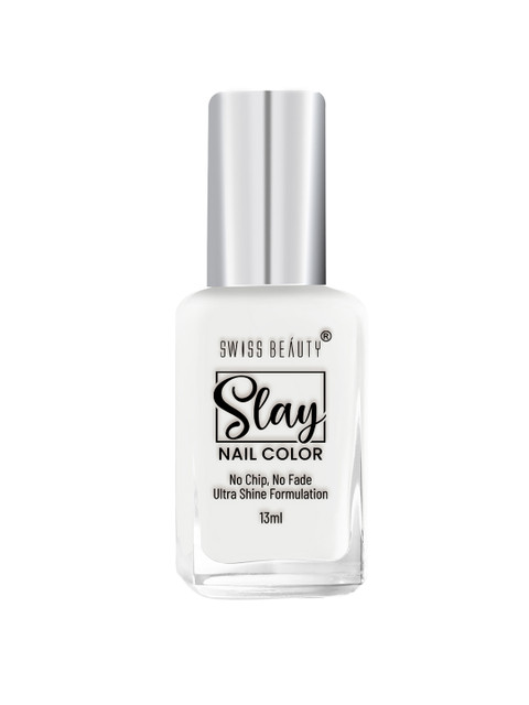 Buy SWISS BEAUTY Slay Nail Polish With Ultra Shine Formula 13 Ml Flat White 23 - - Personal Care for Women - Image 4