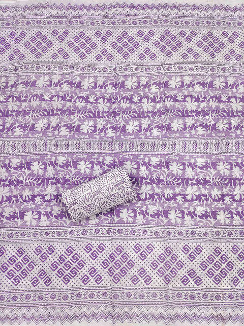 HERE&NOW Floral Printed Pure Cotton Unstitched Dress Material - Image 4