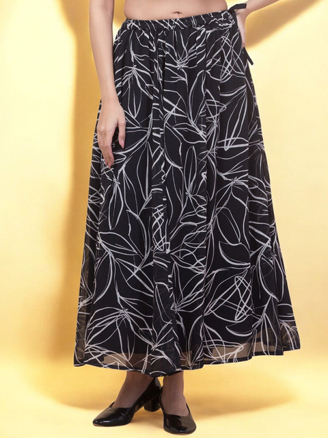 INUKA Printed Flared Maxi Skirt