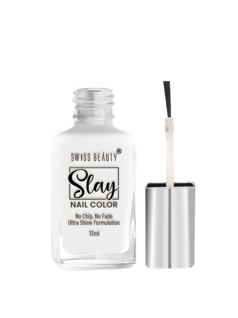 Buy SWISS BEAUTY Slay Nail Polish With Ultra Shine Formula 13 Ml Flat White 23 - - Personal Care for Women - Image 3