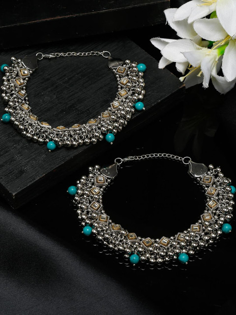 Shayna Silver Plated Anklets
