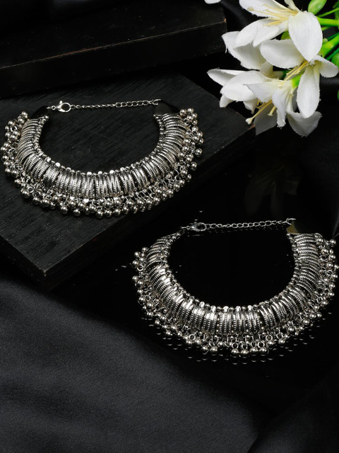 Shayna Silver Plated Anklets