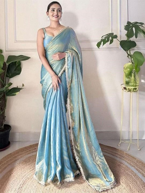 JAINICA Embroidered Tissue Saree