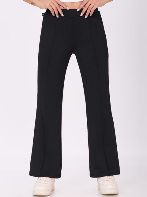 Plus Size Women Relaxed Bootcut Mid-Rise Wrinkle Free Trousers