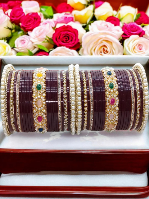 Weuva Love We Craft Maroon Bridal Chuda Set