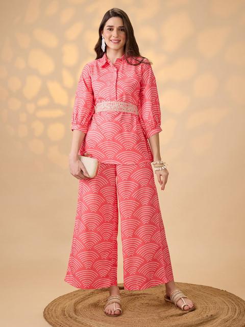 Globus Printed Shirt Tunic & Palazzos Co-Ords Set