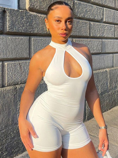 LULU & SKY Women Fitted Halter Neck Playsuit