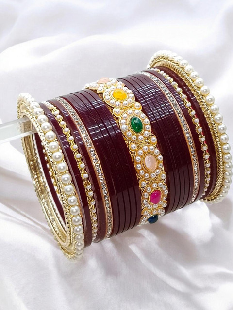 Weuva Love We Craft Maroon Bridal Chuda Set - Image 3