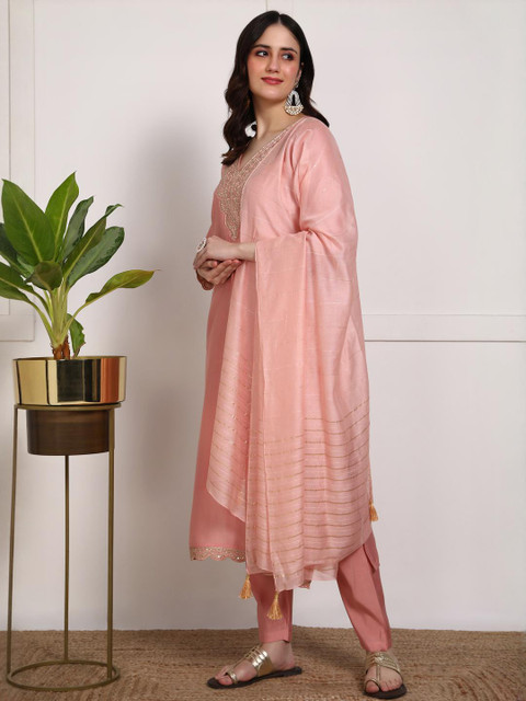 Moda Rapido Embroidered Silk Blend Kurta Sets - Image 3
