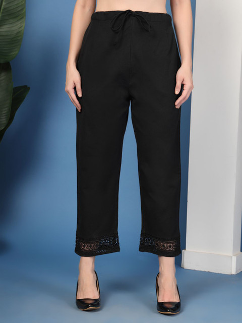 Pistaa Women Straight Cotton Palazzos