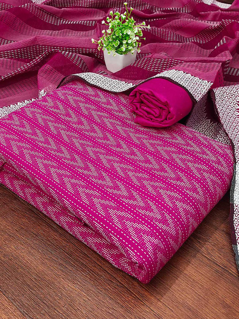 HERE&NOW Geometric Woven Design Unstitched Dress Material