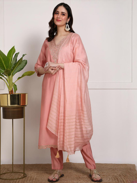 Moda Rapido Embroidered Silk Blend Kurta Sets - Image 4