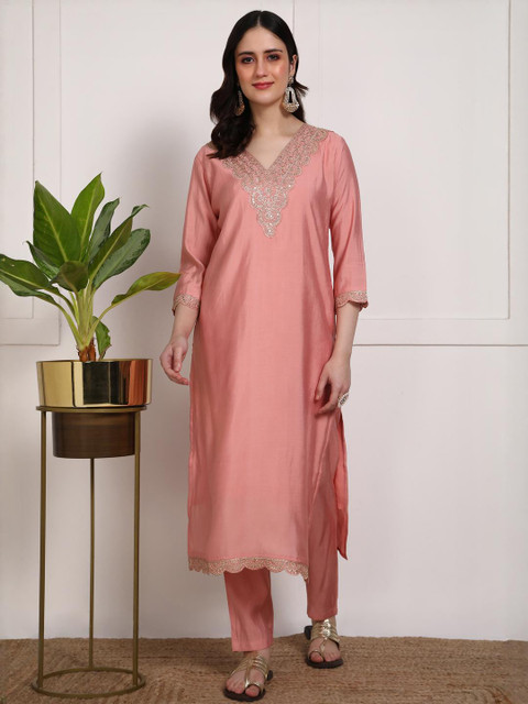 Moda Rapido Embroidered Silk Blend Kurta Sets - Image 5