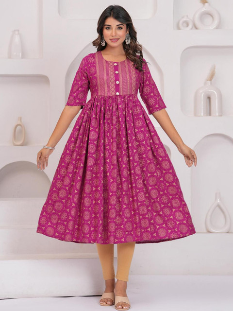 Sanganeri Kurti Women Ethnic Motifs Printed Kurta