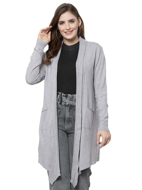 Mafadeny Long Sleeves Open Front Shrug
