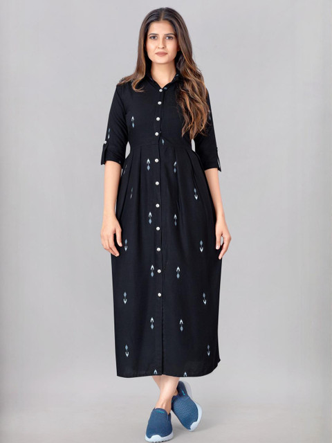 Moda Rapido Women Geometric Printed Thread Work Kurta