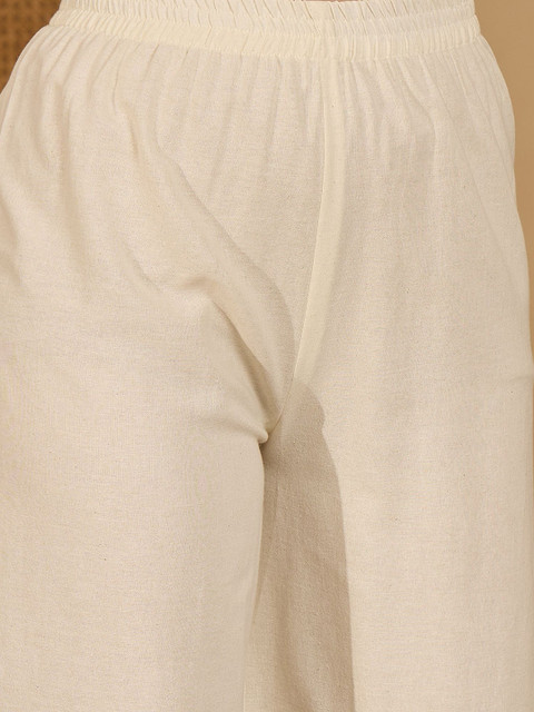 Sangria Floral Printed Pure Cotton Tunic With Trouser - Image 3