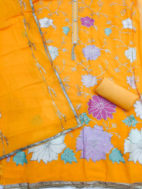 Rangtulika Ethnics Embroidered Sequinned Unstitched Dress Material - Image 3