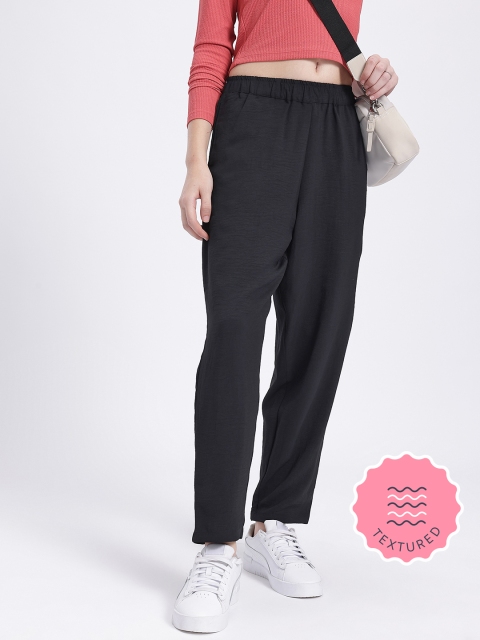 glitchez Women Crinkled Regular Fit Trousers