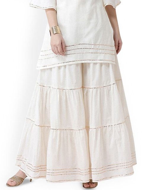 SRISARAS Women Cotton Flared Ethnic Palazzos