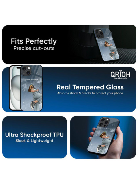 QRIOH Floral Printed iPhone 14 Plus Back Case Mobile Accessories - Image 4