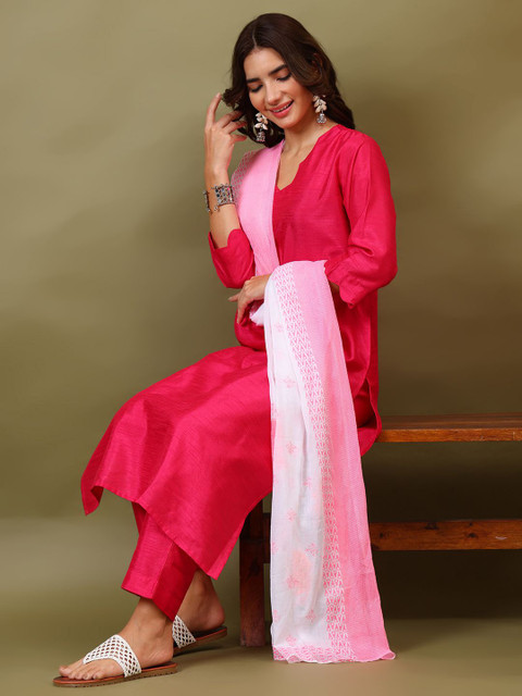 Sangria Women Floral Printed Pure Cotton Dupatta